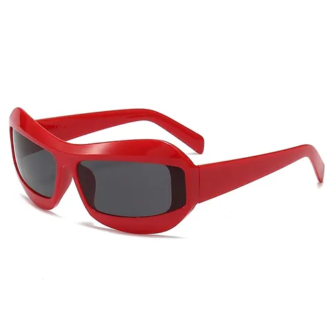 Y2K Oversized Zonnebril PC Frame AC Lens UV400 Bescherming Hip Hop Street Style Verpakt Schild Brillen Voor Mannen Vrouwen
