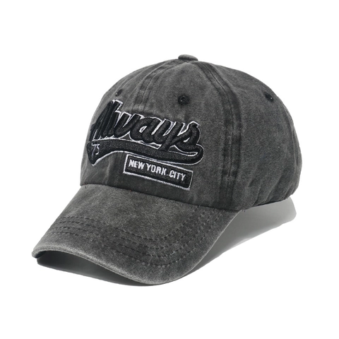 Vintage Washed Cotton Baseball Cap Always Stickerei New York City Distressed Dad Hat Verstellbar Streetwear Unisex