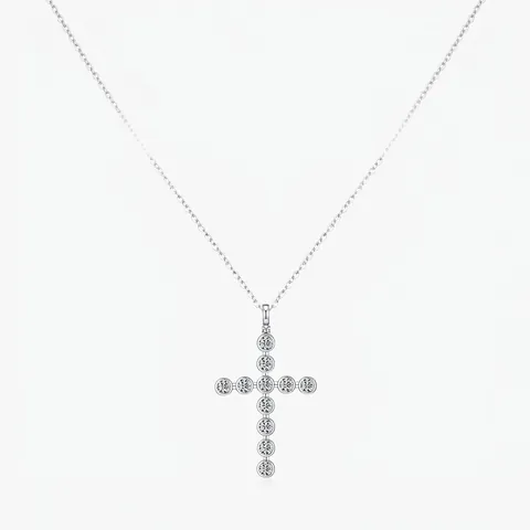 Collar Con Colgante De Cruz De Plata De Ley 925 Con Moissanita D Color VVS1 Joyería De Moda Elegante Para Mujer