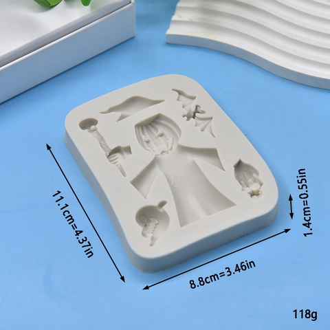 Halloween Silicone Mold Pumpkin Ghost Bat Skull Shaped Fondant Chocolate Soap Candle Making DIY Baking Tool Decor