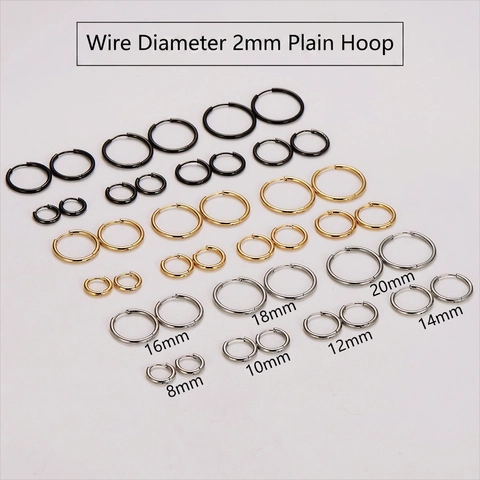 Minimalist 304 Stainless Steel Hoop Earrings For Men Women Gold Plated Circle Ear Buckle Fashion Hypoallergenic Jewelry