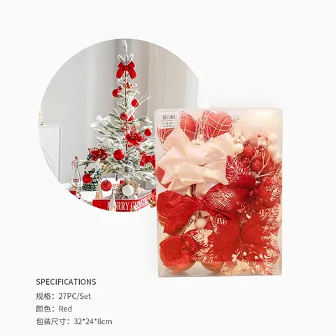 Addobbi Per Albero Di Natale Fiocchi Glitterati Decorativi Fiori E Palline Per Decorazioni Festive Per Feste In Casa Plastica