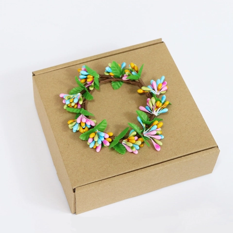 Easter Berry Candle Ring Colorful Artificial Pip Berry Wreath For Spring Table Centerpiece Wedding Home Decor Handmade Pastel