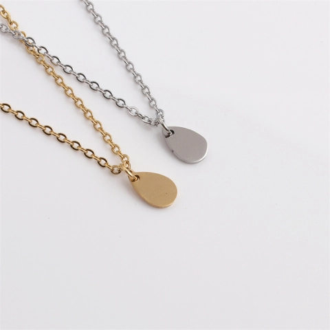 Minimalistische Wassertropfen Anhänger Halskette Für Damen Edelstahl Vergoldet Träne Zierliche Kette Modeschmuck
