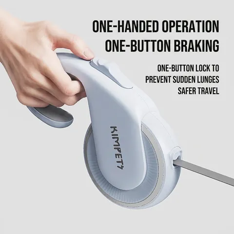 Pet Retractable Leash ABS Silicone Reflective One Button Brake Lock Ergonomic Handle For Dogs Cats Walking Training