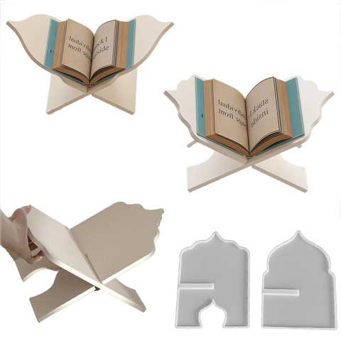 Silicone Mold For DIY Book Stand Reading Rack Resin Casting Foldable X-Shaped Holder Desktop Organizer Crafting Tool