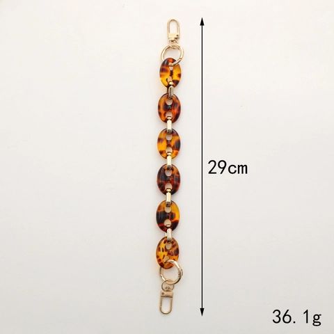 Acrylic Chain Strap Phone Case Hand Strap Leopard Marble Amber Resin Bag Handle DIY Accessory Gold Tone Buckles