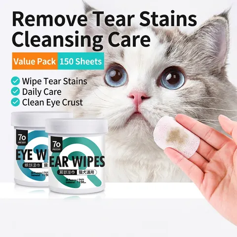 Lingettes De Toilettage Pour Animaux Nettoyage Yeux Oreilles Éliminateur Taches Larme Doigtier Chat Chien Universel