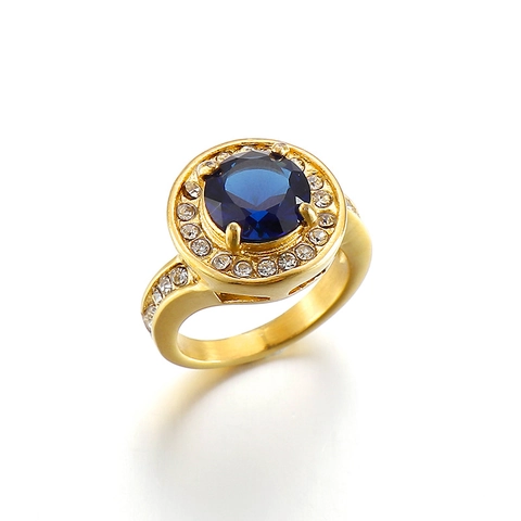 Stainless Steel Ring With Cubic Zirconia And Rhinestones Geometric Classic Fashion Jewelry For Women Elegant Gift