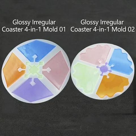 Unregelmäßige Untersetzer Silikonform Transparent Spiegeloberfläche Multi Hohlraum Für DIY Harz Epoxid Gießen Handwerk