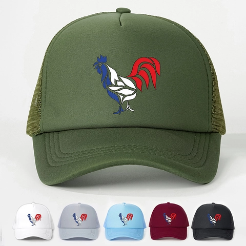 Cappello Trucker Con Stampa Gallo Gallico Poliestere Mesh Traspirante Regolabile Visera Curva Sport All Aperto Unisex