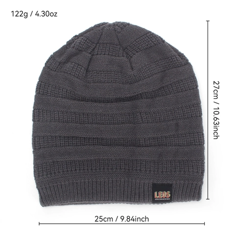 Berretto In Maglia Invernale Uomo Donna Spesso Caldo Foderato In Pile Antivento A Costine Outdoor Casual Con Toppa