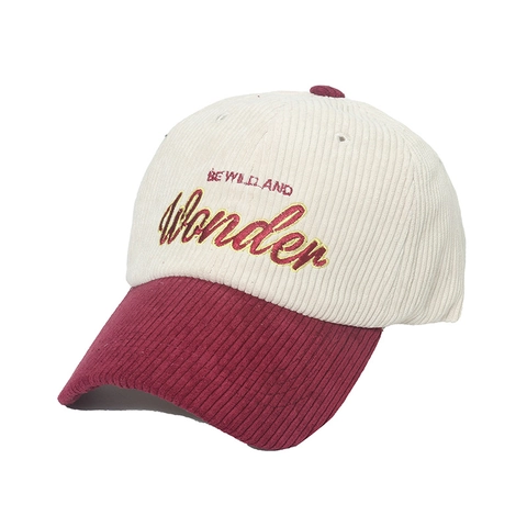 Retro Corduroy Baseball Cap Letter Embroidery Color Block Patchwork Streetwear Adjustable Sun Hat For Men Women