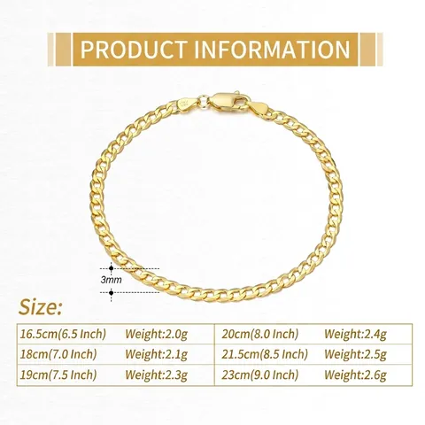 Bracciale a Maglia Cubana in Argento Sterling 925 per Uomo Donna Unisex Processo Italiano Catena Piatta Galvanizzata Gioielli Moda Catena a Mano