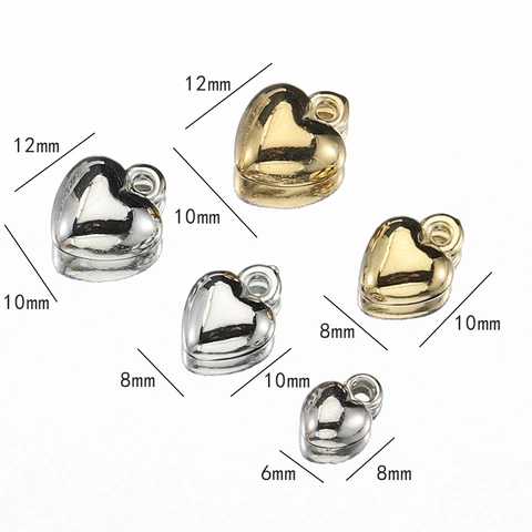 Ciondoli A Forma Di Cuore Plastica CCB Galvanizzata Oro Argento Accessori Per La Creazione Di Gioielli DIY Piccoli