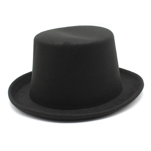 Cilindro Mago Performance Gentleman Vintage Feltro Corona Alta Accessori Per Feste Formali Matrimonio Uomo Donna