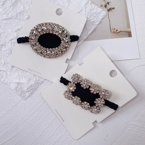 Elastici Per Capelli Con Strass Lusso Barocco Elastici Capelli Lucidi Cristallo Supporto Coda Di Cavallo Accessori Moda Donna