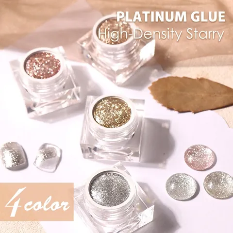 Esmalte De Uñas Gel Platino Alta Densidad Purpurina Brillante Reflectante UV LED Gel Para Manicura DIY