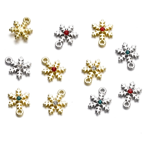 Ciondoli Pendenti A Fiocco Di Neve In Lega Con Strass Per Creazione Di Gioielli Fai Da Te Bracciale Collana Accessori Moda Piccoli Belli