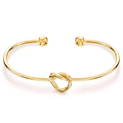 Brazalete Abierto Con Nudo Minimalista Acero Inoxidable Chapado En Oro 18K Joyas Elegantes Regalo Para Mujeres