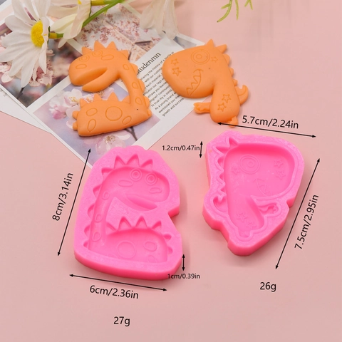 Cartoon Dinosaurier Silikonform Süße Tierform Für Kuchen Fondant Schokolade DIY Backen Zuckerhandwerk Flexibel