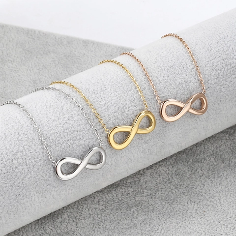 Collar Símbolo Infinito De Acero Inoxidable Chapado En Oro De 18K Colgante Minimalista Joyería De Moda Para Mujeres Regalo De Cumpleaños