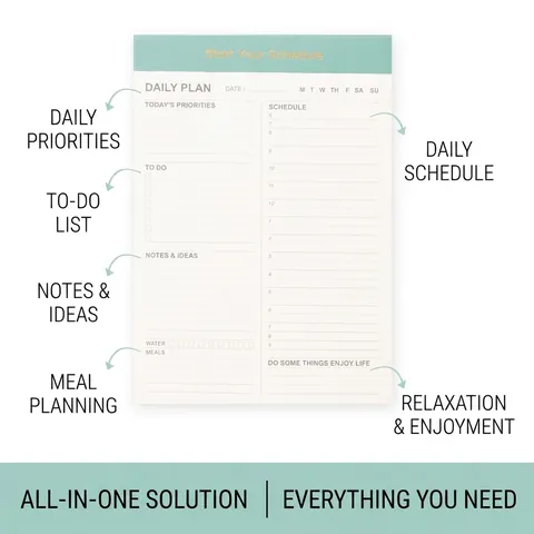 Blocco Note Planner Giornaliero Magnetico Elenco Attività Strappabile Non Datato Programma Monitoraggio Abitudini Frigorifero