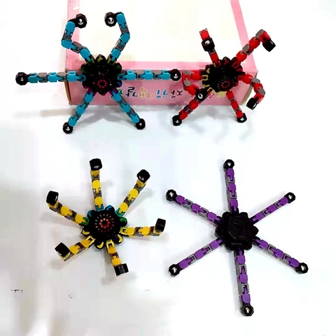 Deformable Chain Fidget Spinner Toy Mechanical Robot Sensory Stress Relief Plastic Metal DIY Rotating Finger Fingertip