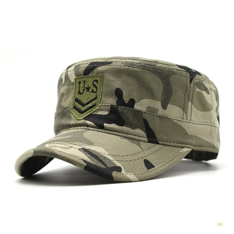 Gorra Cadet Algodón Estilo Militar Sombrero Plano Ajustable Táctico Aire Libre Sombrero De Sol Para Hombre Mujer