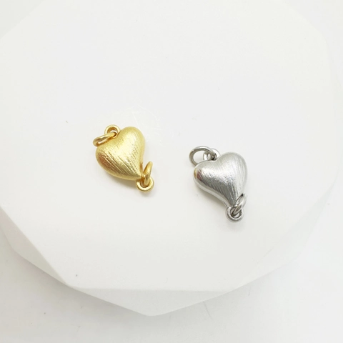 DIY Heart Magnetic Jewelry Clasp Copper Gold Silver Plated Brushed Finish Connector For Necklace Bracelet Jewelry Making