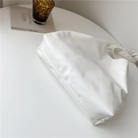 Sac À Épaule Femme Grande Capacité Cuir PU Souple Hobo Minimaliste Avec Bandoulière Nouée Cabas Quotidien