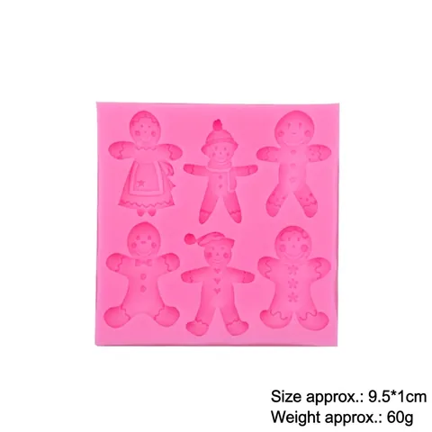Lebkuchenmann Silikonform 6 Mulden Weihnachten Fondant Schokolade Backen Dekoration DIY Basteln