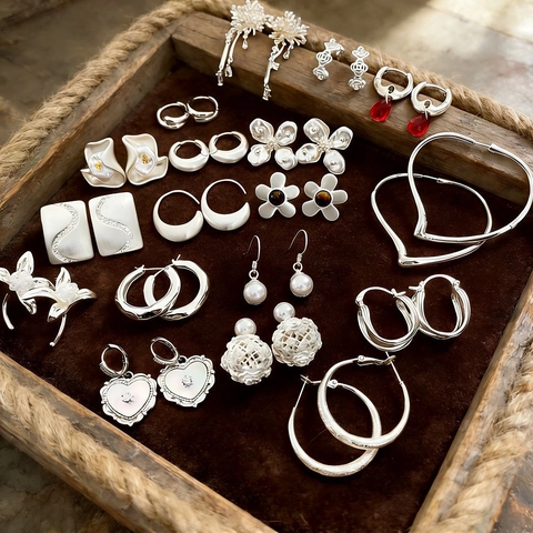 Orecchini A Cerchio Geometrici In Rame Placcato Oro 18K Con Perno In Argento Gioielli Minimalisti Alla Moda Per Donne