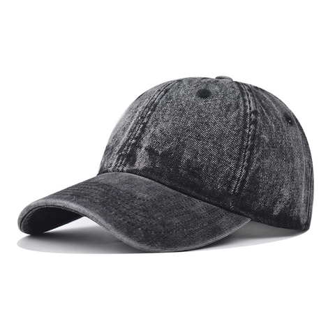 Vintage Washed Denim Baseball Cap Adjustable 100% Cotton Distressed Dad Hat For Men Women Casual Outdoor Sun Protection