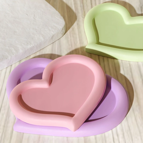 Herzform Tablett Silikonform Für Harzguss Epoxy Schmuck Aufbewahrung Untersetzer DIY Handwerk Home Dekor Valentinstag
