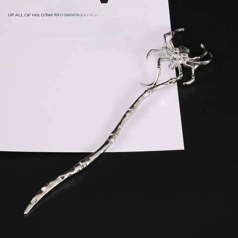Spider Hair Stick Gothic Skull Metal Hairpin Retro Irregular Branch Style Dark Aesthetic Hair Accessories For Women