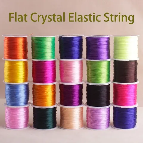 Flat Crystal Elastic Thread Polyurethane Strong Stretchy Colorful Beading Cord For DIY Bracelet Jewelry Making