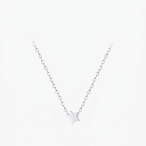 Minimalistische Stern Anhänger Halskette 925 Sterling Silber Zierliche Schlüsselbeinkette Schmuck Für Damen Elegant