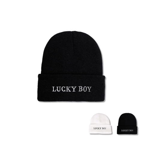 Berretto Beanie Lucky Boy In Maglia Di Acrilico Caldo Con Risvolto Inverno Autunno Outdoor Unisex Uomo Donna