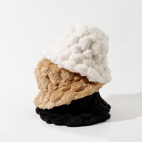Pluche Imitatiebont Vissershoed Winter Warm Dik Winddicht Raster Textuur Voor Dames Heren