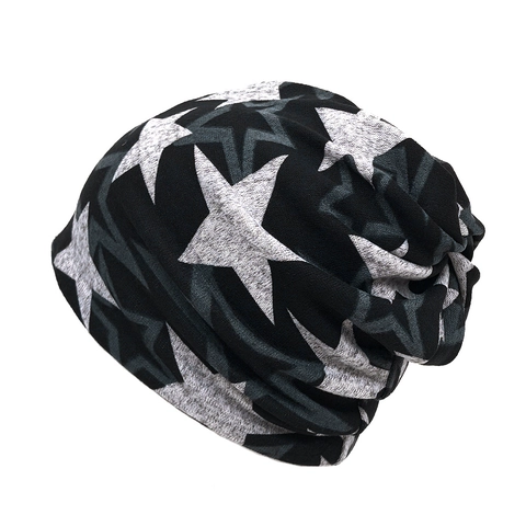Star Print Slouchy Beanie Muts Pullover Pet Zacht Warm Polyester Gebreide Nekwarmer Voor Heren En Dames
