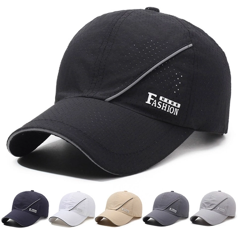 Cappellino Da Baseball In Rete Traspirante Asciugatura Rapida Cappello Da Sole Sport Visiera Curva