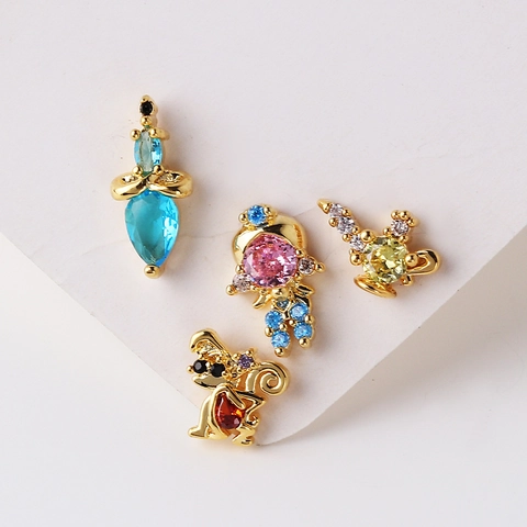 Cartoon Tier Prinzessin Ohrstecker Mit Bunten Zirkon Inlaid Legierung Mode Schmuck Für Frauen Mädchen Elegantes Geschenk