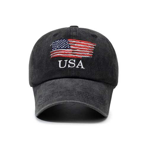 Casquette De Baseball En Coton Lavé Broderie Drapeau USA Distressed Ajustable Dad Hat Protection Solaire Extérieure Pour Hommes Et Femmes