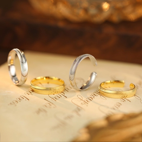 Minimalistischer Ring Aus 925 Sterlingsilber Mit Wellentextur Für Damen Gebürstetes Spiraldesign Verstellbarer Fingerring Schmuck