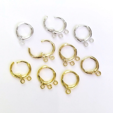 Round Lever Back Earring Hooks Copper Gold Silver Plated Color Retention DIY Jewelry Making Findings Hanging Loops