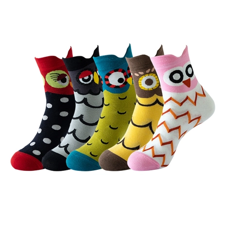 Damen Cartoon Tier Baumwolle Socken Lustige Katze Hund Muster Atmungsaktiv Weich Mittelhoch Alltag Casual Strümpfe