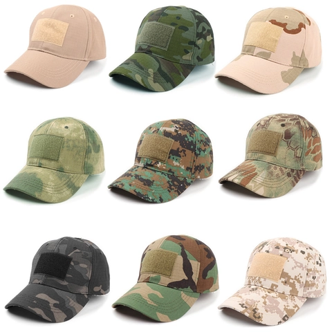 Tactical Baseball Cap Camouflage Military Hat Polyester Cotton Ripstop Adjustable Velcro Patch Area For Outdoor Sports