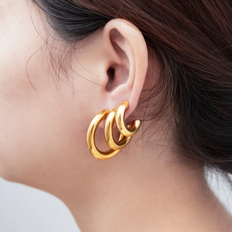 Orecchini A Cerchio A Forma Di C In Acciaio Inossidabile Per Donna Gioielli Geometrici Minimalisti Accessorio Di Moda Versatile