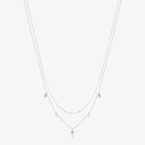 Doppellagige Moissanit Halskette Aus 925 Sterling Silber Für Damen Elegante Schlüsselbeinkette Schmuckzubehör
